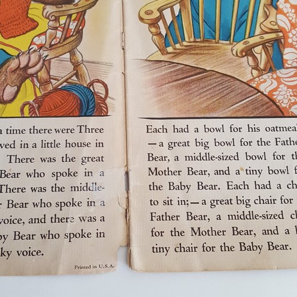 The Three Bears Milo Winter 3417 Vintage 1938 Merrill Publishing Company Chicago - Picture 6 of 12